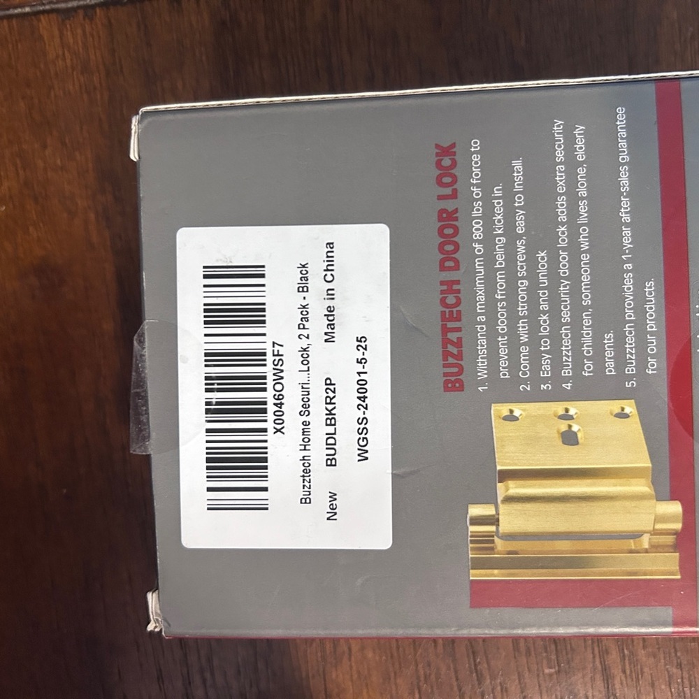 Buzztech Gold Door Lock 2 Pack - Picture 2 of 5
